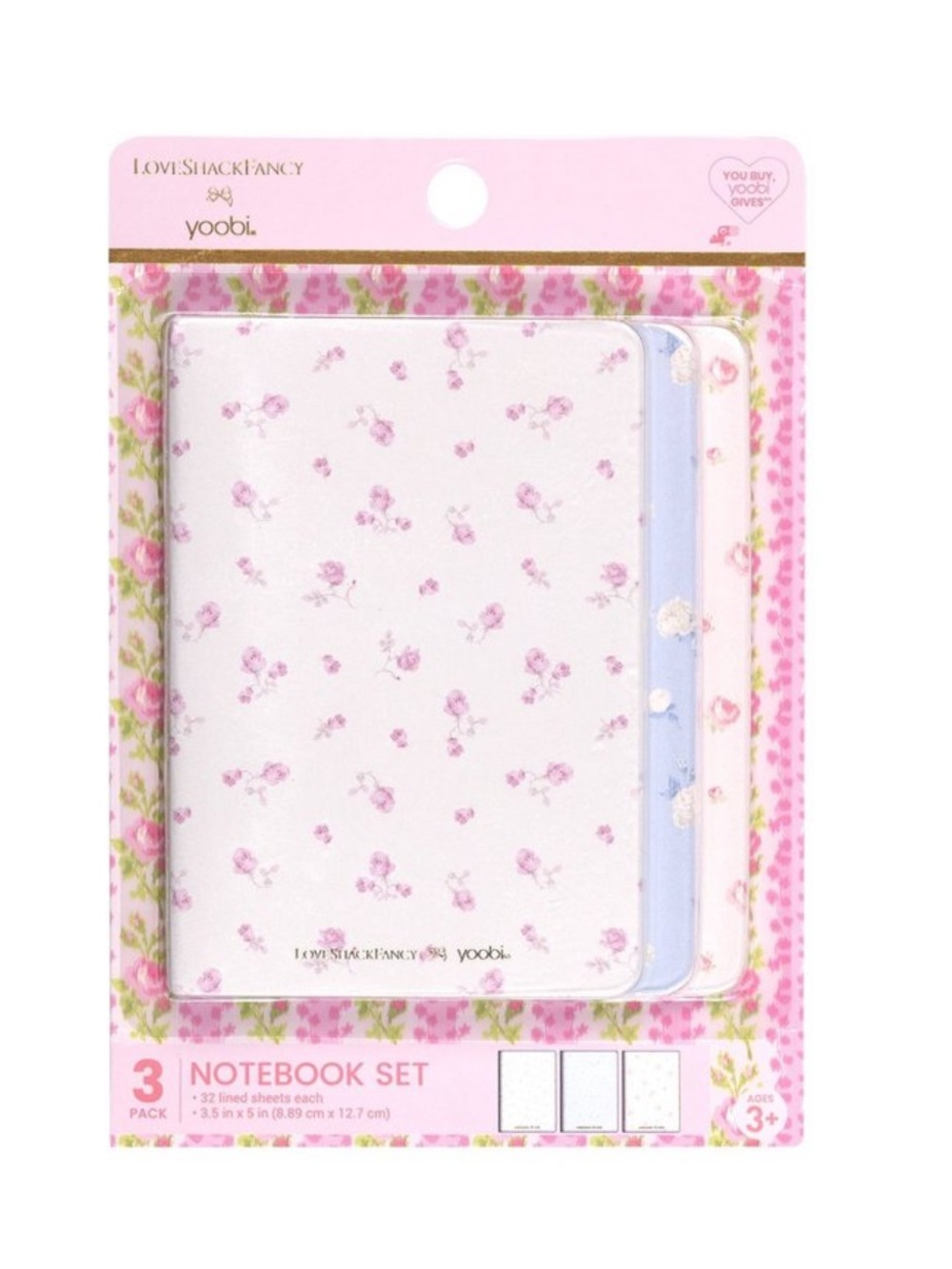 NWT LoveShackFancy x Target yoobi mini 3 pack journals